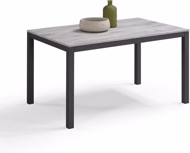 Tavolo da pranzo allungabile Cemento Ghisa 110x70 modello GIOTTO MADE IN ITALY con allunga laterale 40 cm per sala da pranzo, cucina e soggiorno, design moderno