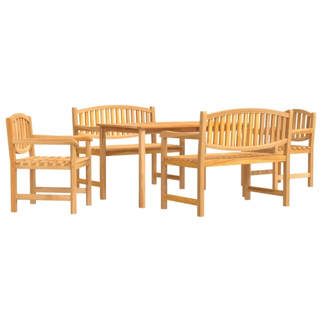 Set da pranzo per giardino vidaXL in legno di teak marrone composto da 5 pezzi – 2