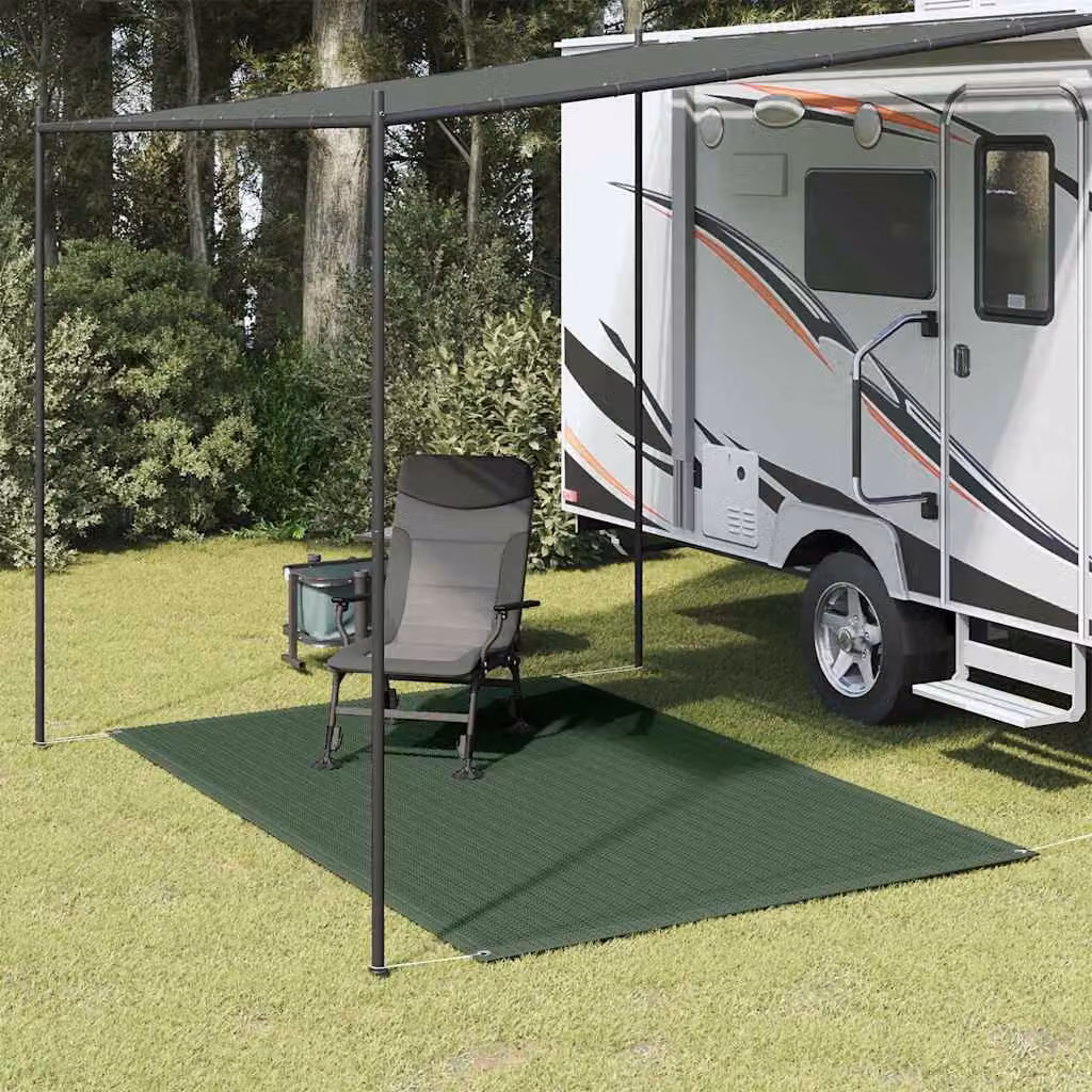 vidaXL Tappeto da tenda rettangolare in polipropilene verde per giardino e terrazza L: 250 cm, P: 200 cm