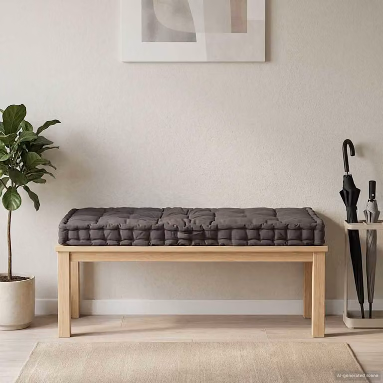 vidaXL Cuscino per Pallet e Pavimento in Cotone Antracite L: 120 cm, P: 80 cm, H: 10 cm