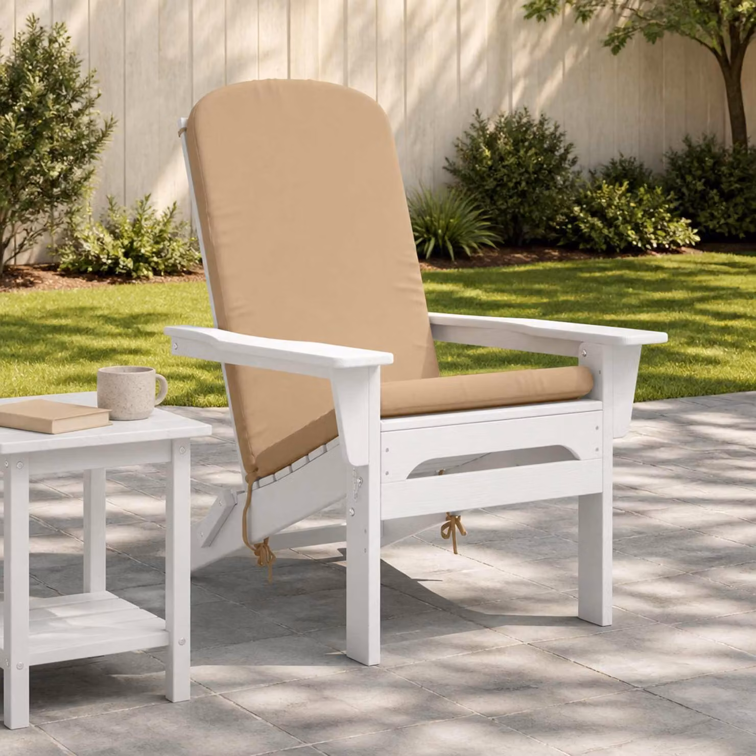 Cuscino per Lounger Sole vidaXL GEMERT in Poliestere, Colore Sabbia e Grigio, Lavabile e Resistente ai Raggi UV