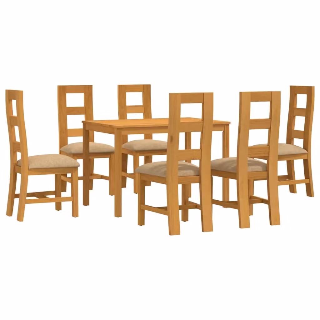 Set da pranzo moderno vidaXL in legno di quercia beige composto da tavolo rettangolare e 6 sedie – 2