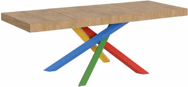 Tavolo da pranzo allungabile moderno Giordanoshop in finitura quercia naturale e marrone L/P/H: 180/284 x 90 x 77 cm – 1