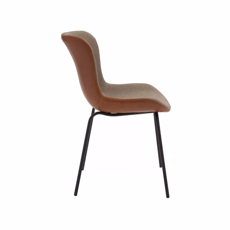 Set di 6 sedie imbottite moderne in ecopelle e tessuto con gambe in metallo nero Mobili 2G