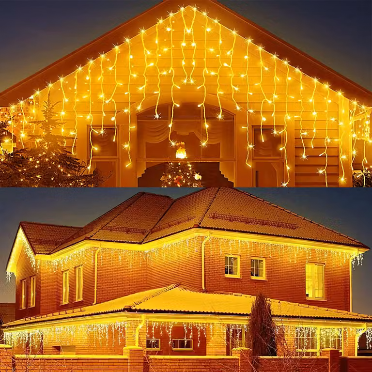 Luci a LED solari, 128 luci a tenda con telecomando