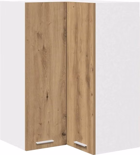 Armadio pensile da cucina DESIGN IN con ante a battente, finitura rovere e bianco opaco, L: 57 cm, P: 57 cm, H: 80 cm