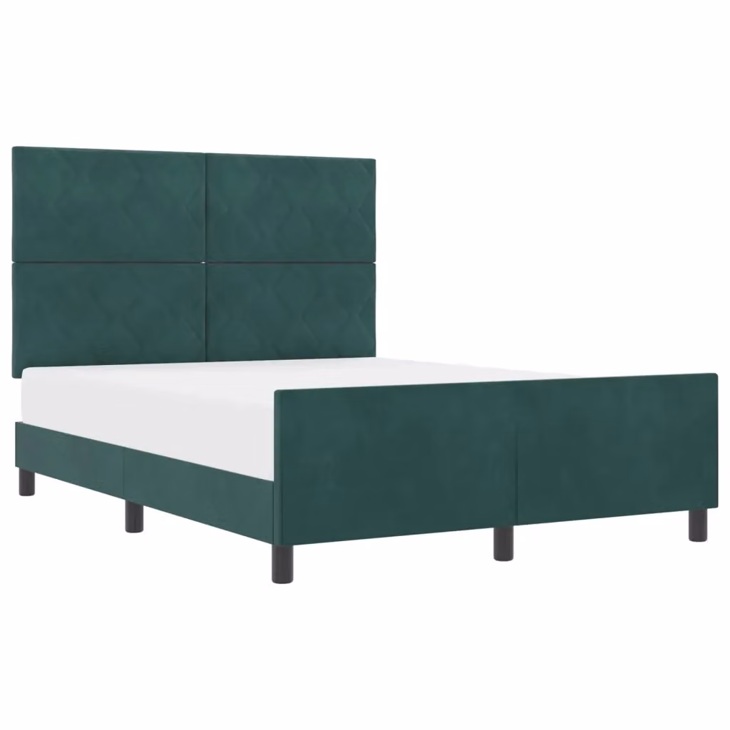 Letto a molle con testiera in velluto verde vidaXL L/P/H: 140 x 190 x 128 cm – 2