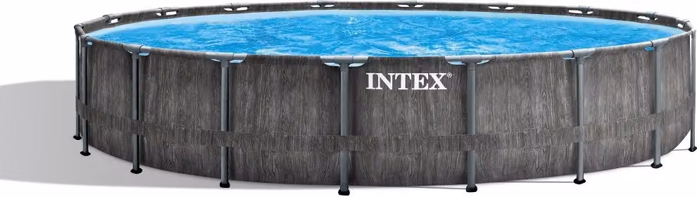 INTEX Piscina con cornice in legno grigio 549x122 26744NP