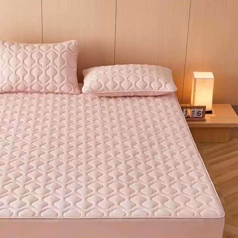 Lenzuolo matrimoniale 200 x 220 cm, cotone rosa, con 2 federe