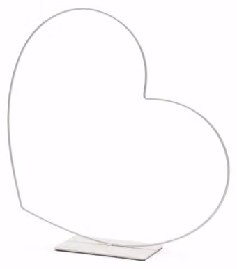 Cornice Decorativa Cuore Orizzontale Bianca 25 Cm