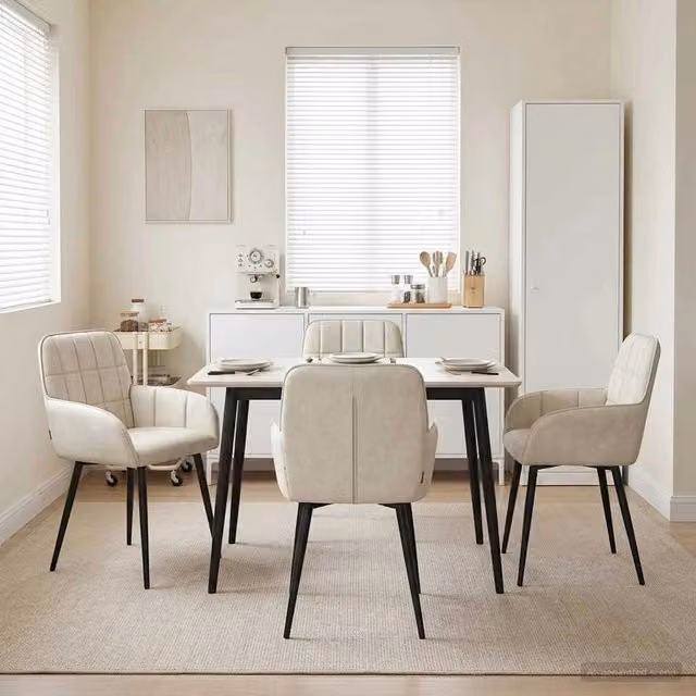 Sedie da pranzo 4 pz Velluto Crema 56.5 x 50 x 85 cm 3428171