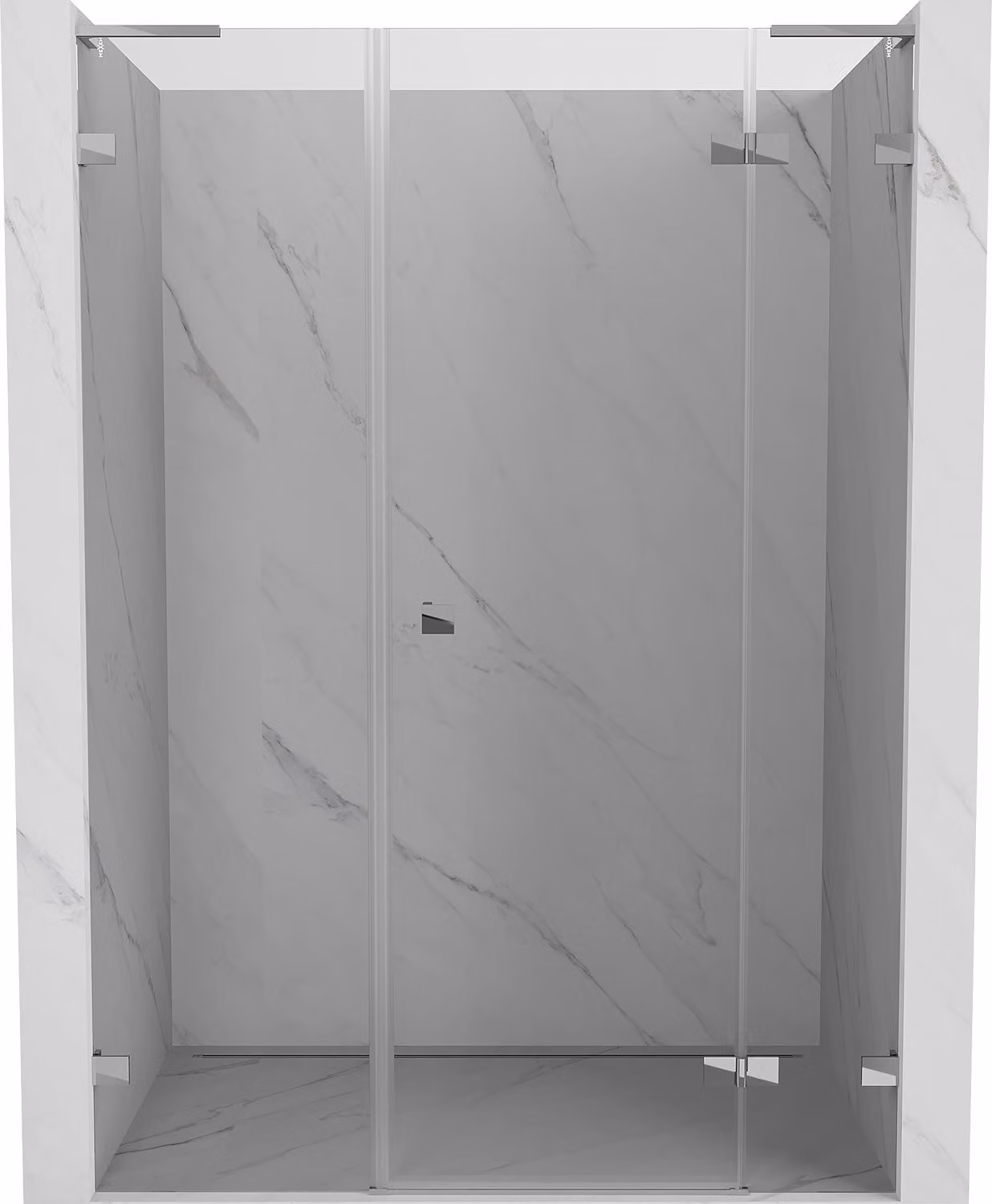 Mexen Lunar L porta doccia a battente destra 155 cm, trasparente, cromo - 834SL-155-050-01-00-P
