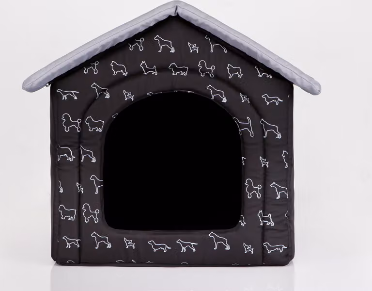 Cuscino per cani Cuccia per cani Letto per animali domestici Letto per gatti - Standard - 60 x 60 x 55 cm [Taglia: R4] - Nero con cani