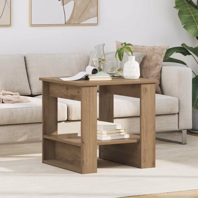Tavolino da salotto moderno vidaXL in rovere marrone L: 51 cm, P: 50 cm, H: 50 cm