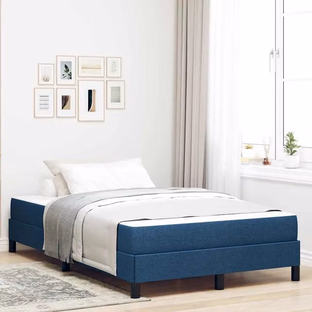 Letto a molle moderno vidaXL in tessuto blu con molle a tasche L/P/H: 200 x 120 x 28 cm – 1