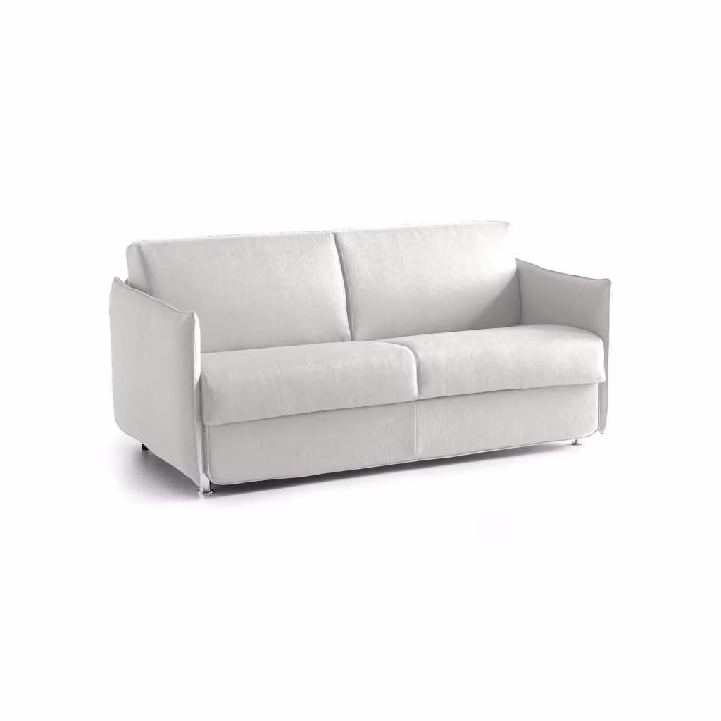 Divano Letto Verceia DMORA Grigio Chiaro con Coperture Sfoderabili e Funzione Letto per 2 Posti – 2