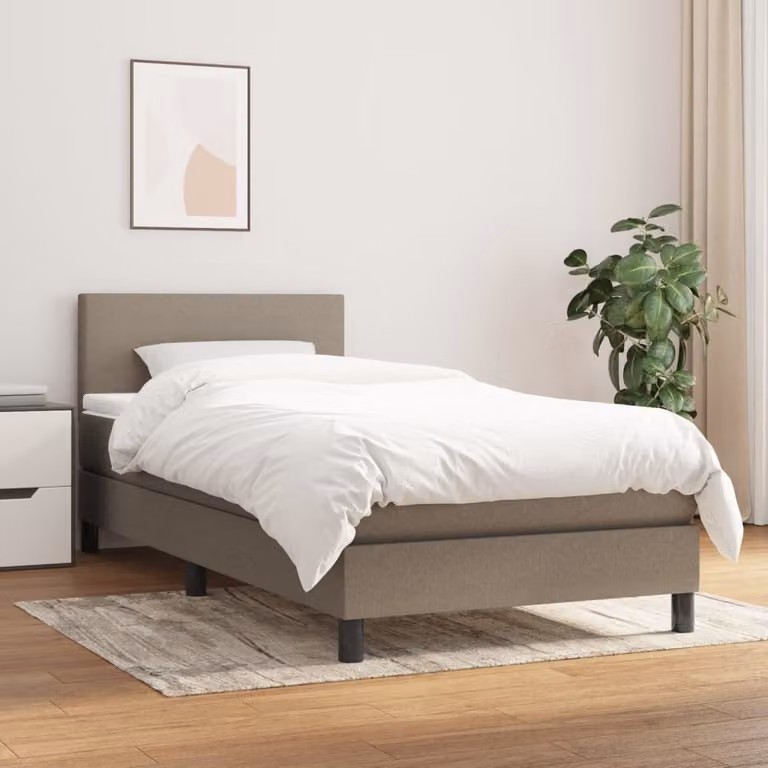 Maison Exclusive - Giroletto a Molle con Materasso Tortora 90x200 cm inTessuto