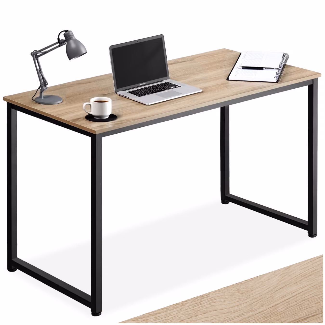 Scrivania da scrittura industriale TecTake GmbH in legno rovere e metallo, L: 120 cm, P: 59 cm, H: 76,5 cm – 1