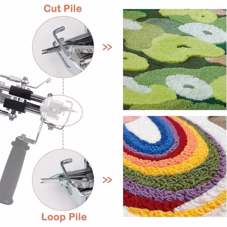 Pistola per applicazione di fibre in tappeti - Alluminio e plastica - 5,5 kg - Per la produzione di tappeti e sculture