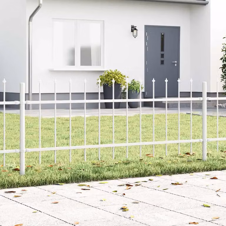 Recinzione per giardino vidaXL WOERDEN in acciaio verniciato a polvere, Bianco, H: 170 cm, L: 60 cm