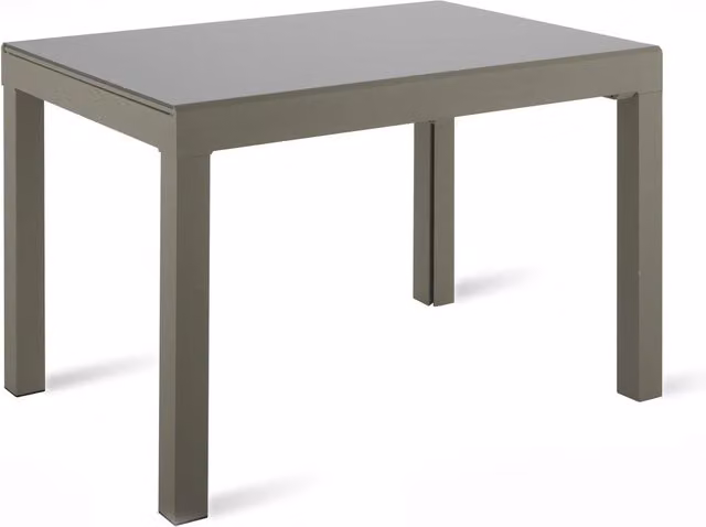 Tavolo da pranzo rettangolare allungabile GIORDANOSHOP con top in vetro grigio e struttura in metallo L/P/H: 120/350 x 83 x 75 cm
