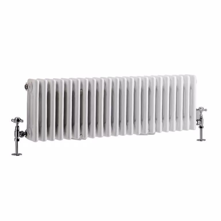 Radiatore Orizzontale Bianco Stile Ghisa 300x1010mm 700W Regent - Hudson Reed