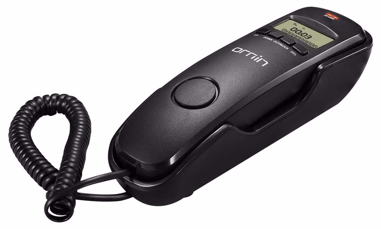 Telefono a filo con display del numero chiamante, colore nero