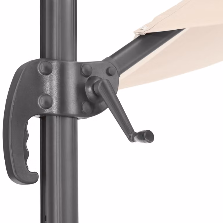 Ombrellone a braccio tectake Daria beige con involucro protettivo e pedale, Ø 300 cm