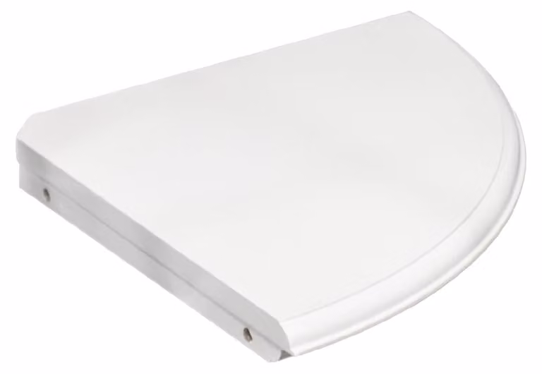 Scaffale angolare in MDF bianco, dimensioni 28,5 cm, da montare a parete, completo di supporti