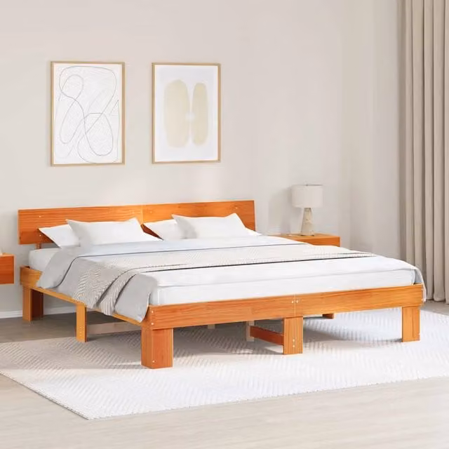 Struttura del letto Marrone cerato 180 x 200 cm Pino massello 872559