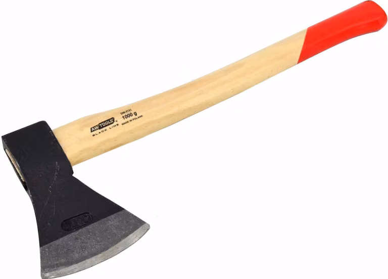Awtools Ascia da carpentiere 1,0 kg manico in legno linea nera