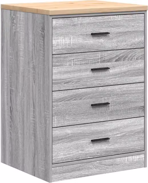 Armadio multiuso per garage 60 x 51 x 85 cm finitura opaca spazio di archiviazione in legno grigio sonoma 02_0051398