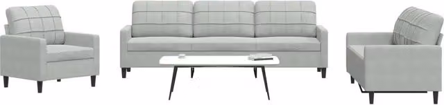 Set di Divani 4 pz con Cuscini Grigio Chiaro in Velluto 3278441
