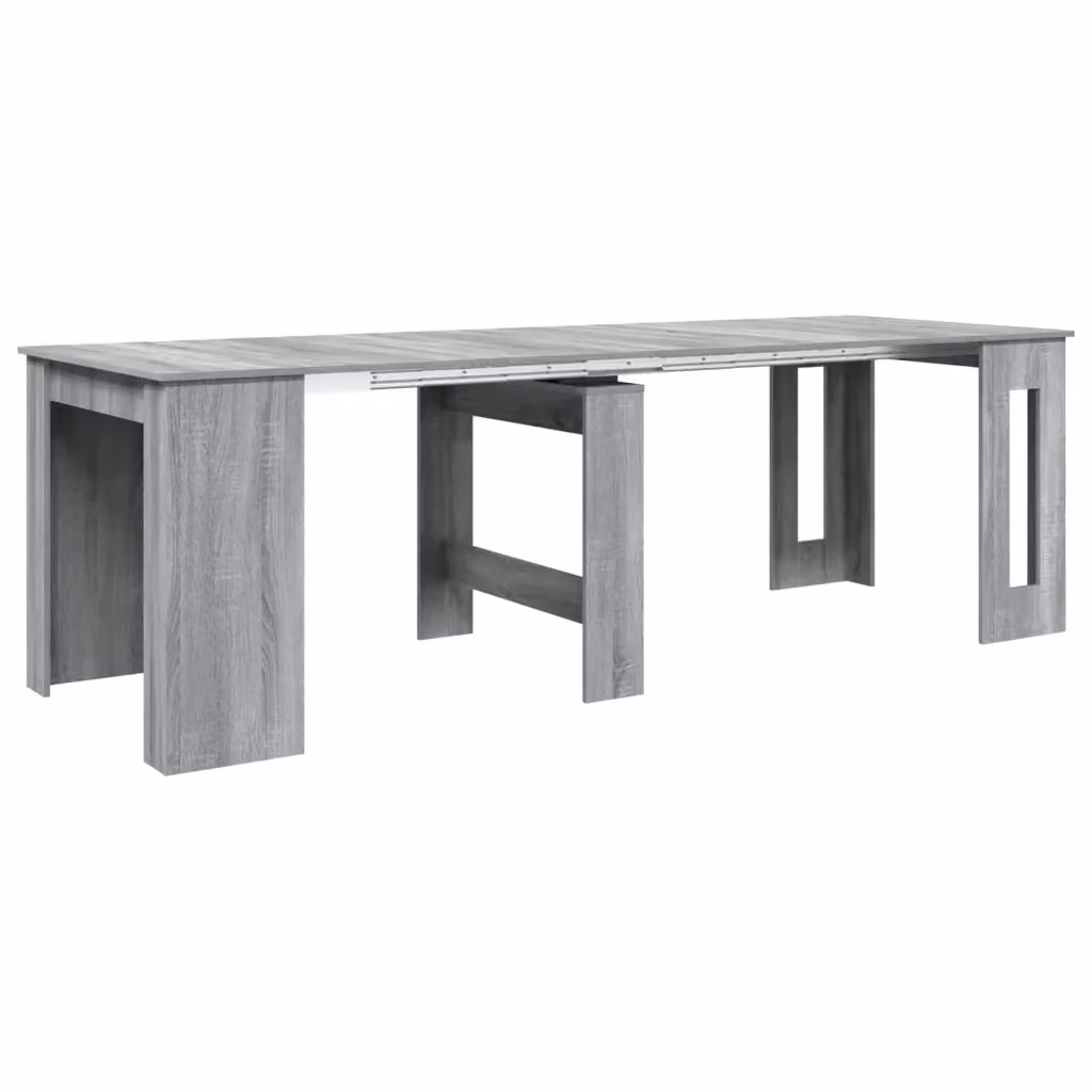 Tavolo da pranzo rettangolare estensibile vidaXL in MDF laminato grigio opaco L: 240 cm, P: 85 cm, H: 75 cm – 2