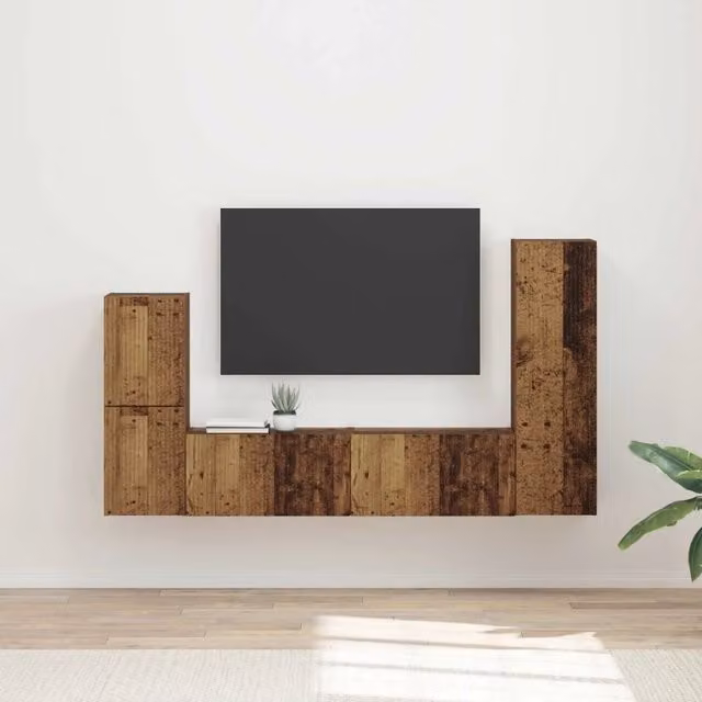 Set mobile TV 4 pz Legno vecchio Legno ingegnerizzato 3409031