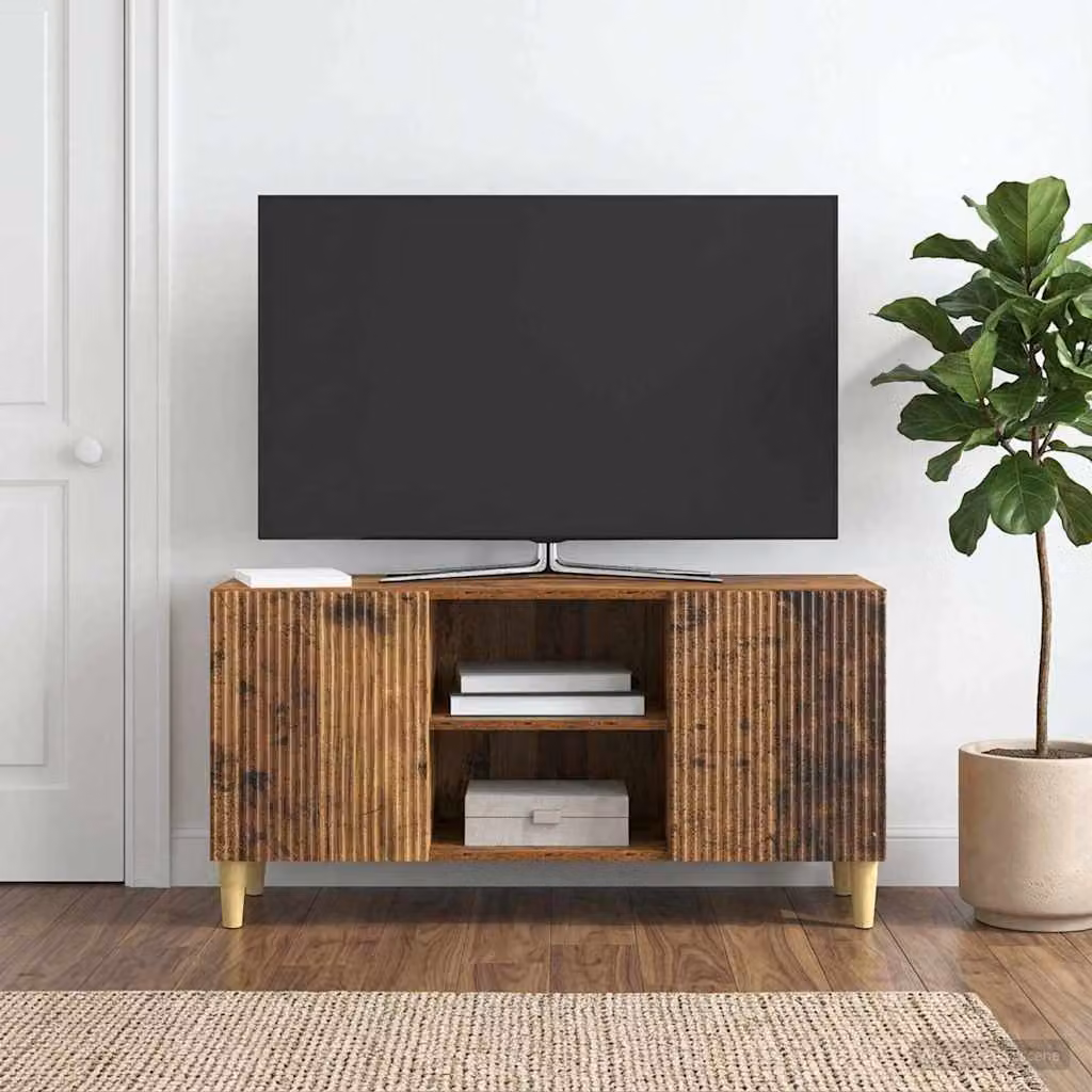 Mobile TV vidaXL in legno marrone con scomparti multimediali L/P/H: 102 x 34,5 x 50 cm