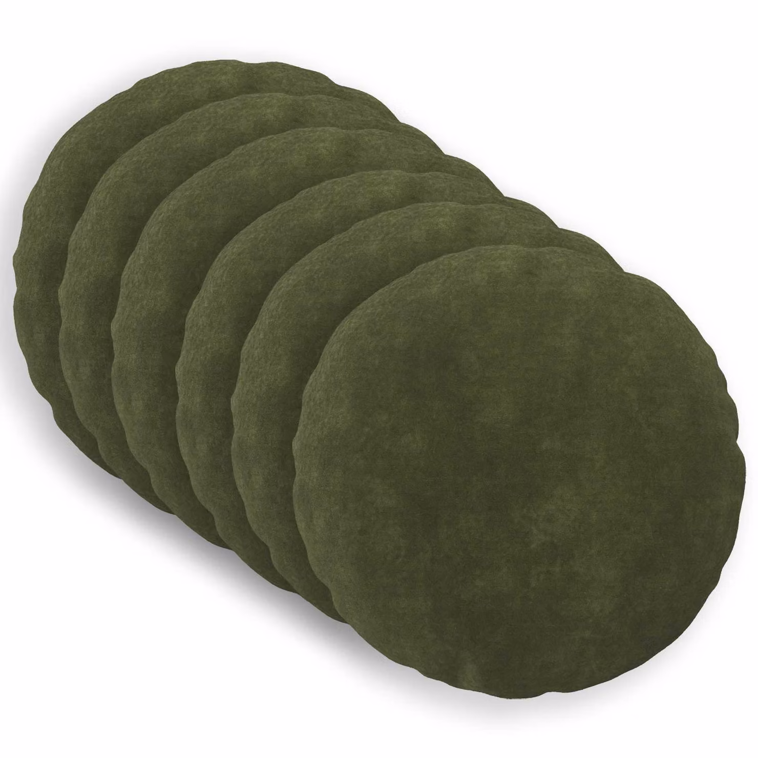 Set di 6 federe rotonde vidaXL HEERLEN in microfibra verde, Ø 50 cm
