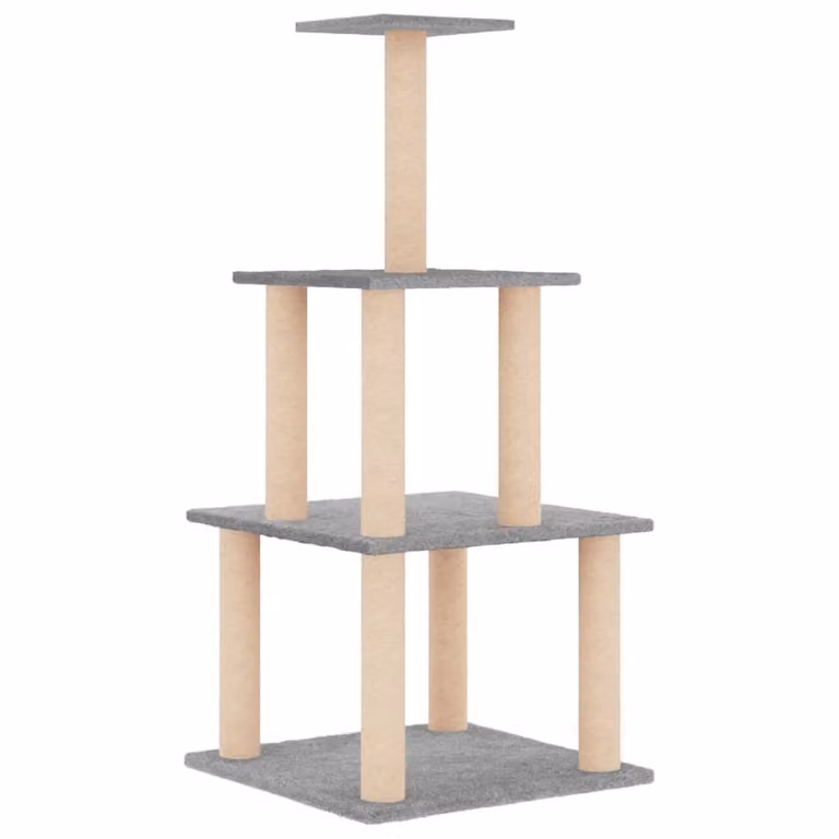Graffiatoio con tiragraffi in sisal Grigio chiaro 111 cm