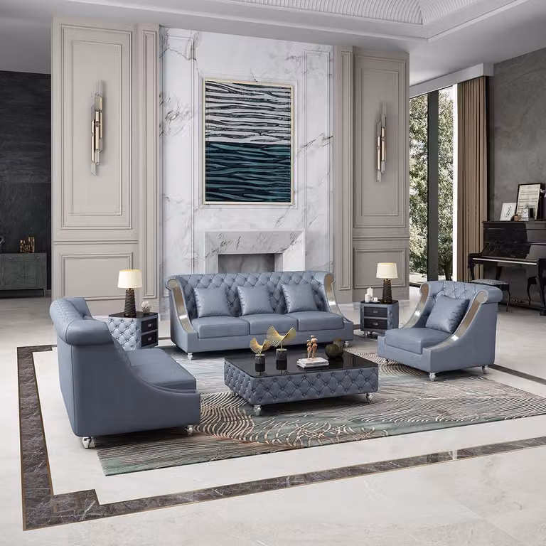 Ledersofa Couch Wohnlandschaft Garnitur Design Modern 3 1 Sitzer Sofa