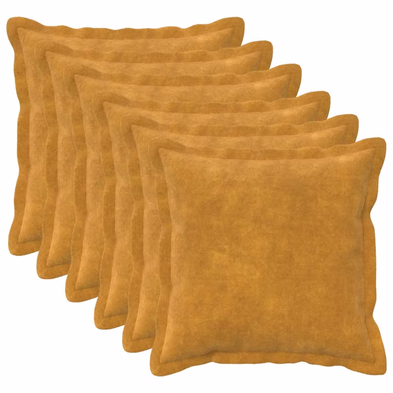 Set di 6 federe vidaXL HOUTEN gialle in microfibra, L 50 cm x P 50 cm