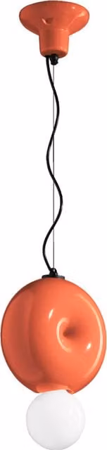 Lampada a sospensione Ferroluce BumBum in ceramica stile Art Déco colore arancione con attacco E27