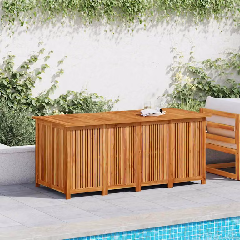vidaXL Contenitore da Giardino in Legno di Acacia Oliato Marrone L: 175 cm, P: 80 cm, H: 75 cm