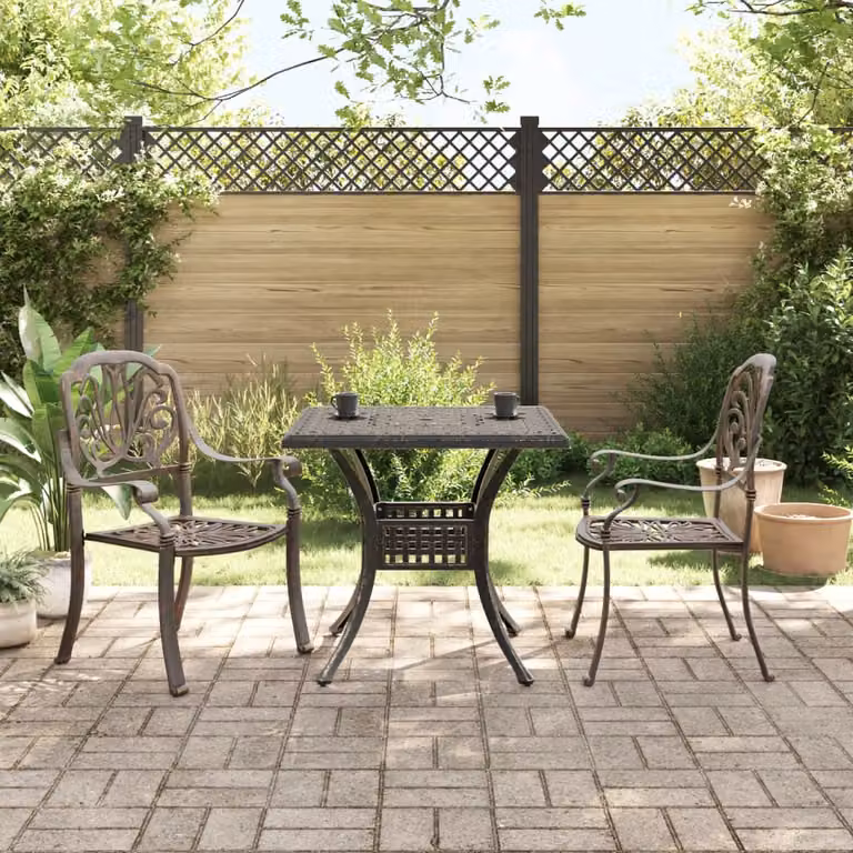 Maison Exclusive - Set da bistrot da 3 pezzi in fusione di alluminio color bronzo