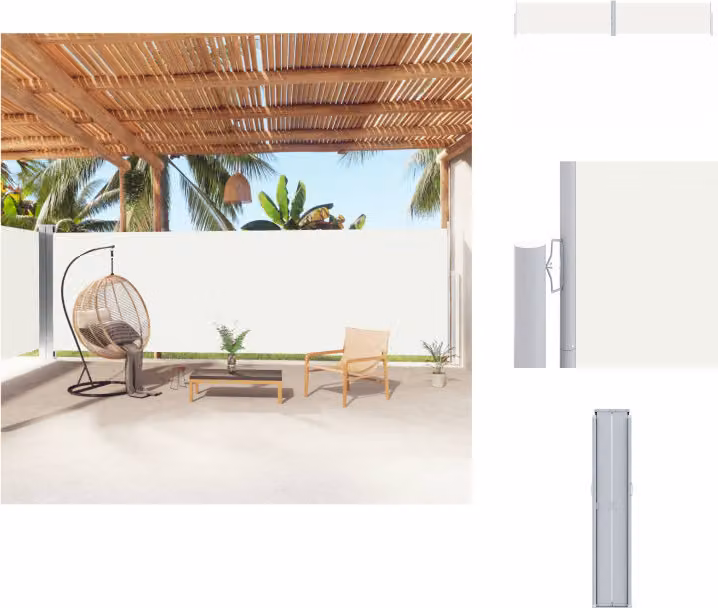 vidaXL Tenda laterale estensibile crema 180x1000 cm - Ombrelloni e tende da sole