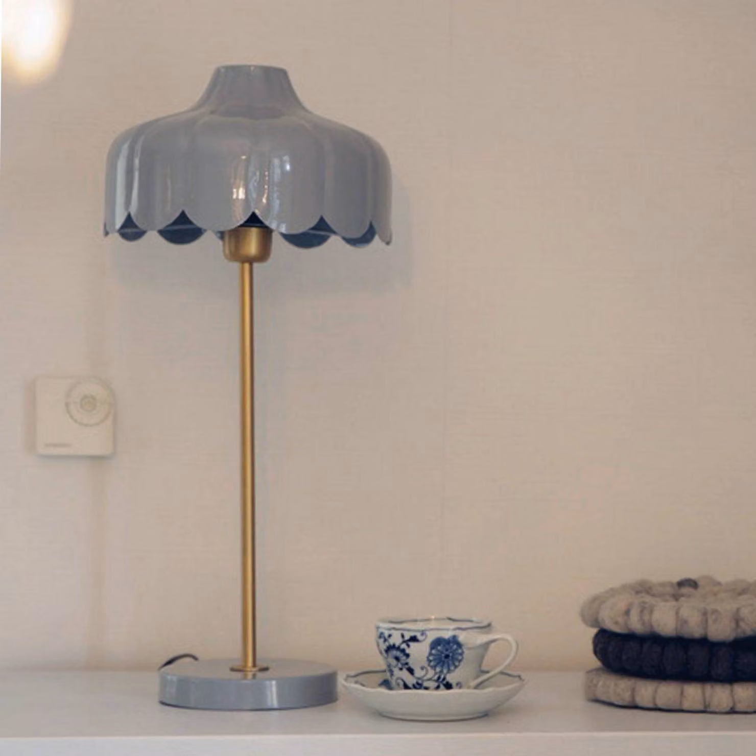 PR Home Lampada da tavolo Wells, Blu, Soggiorno / Sala da pranzo, Metallo, Lampada da tavolo