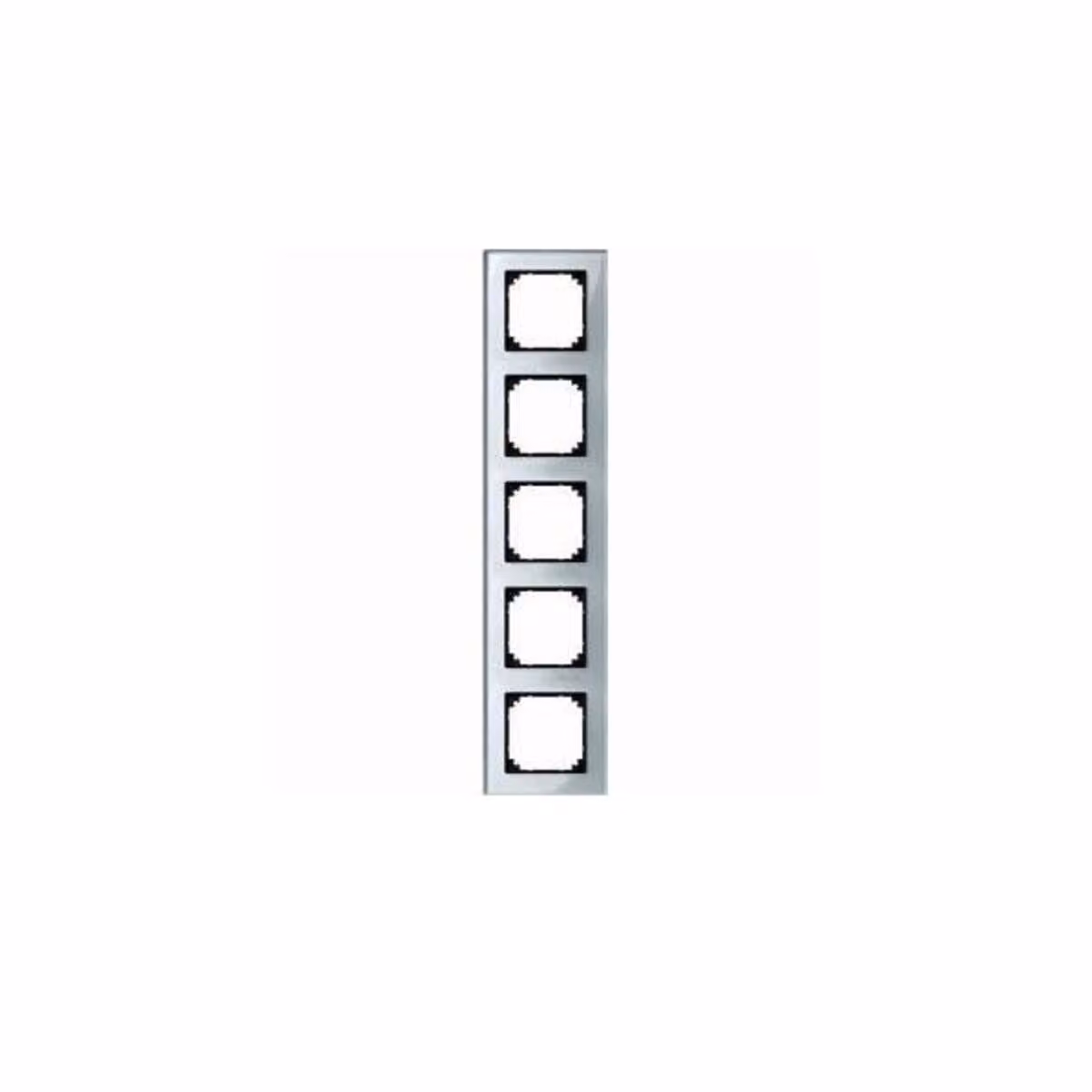Cornice in vetro vero M-PLAN, a 5 ante, argento diamante