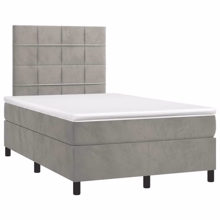 Maison Exclusive - Giroletto a Molle con Materasso Grigio Chiaro 120x190cm Velluto