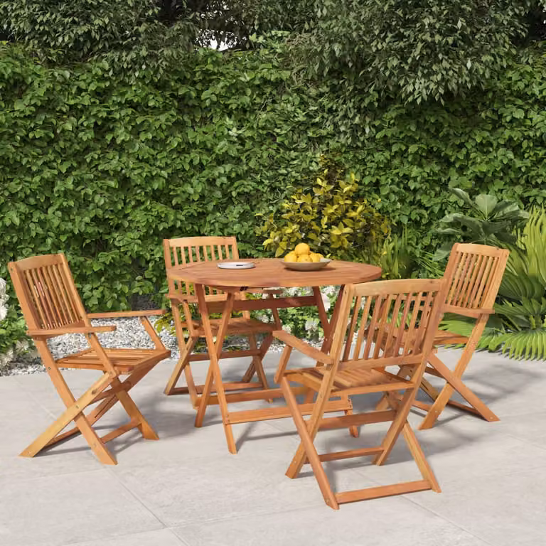 Set da pranzo per giardino vidaXL in legno di acacia marrone, 5 pezzi