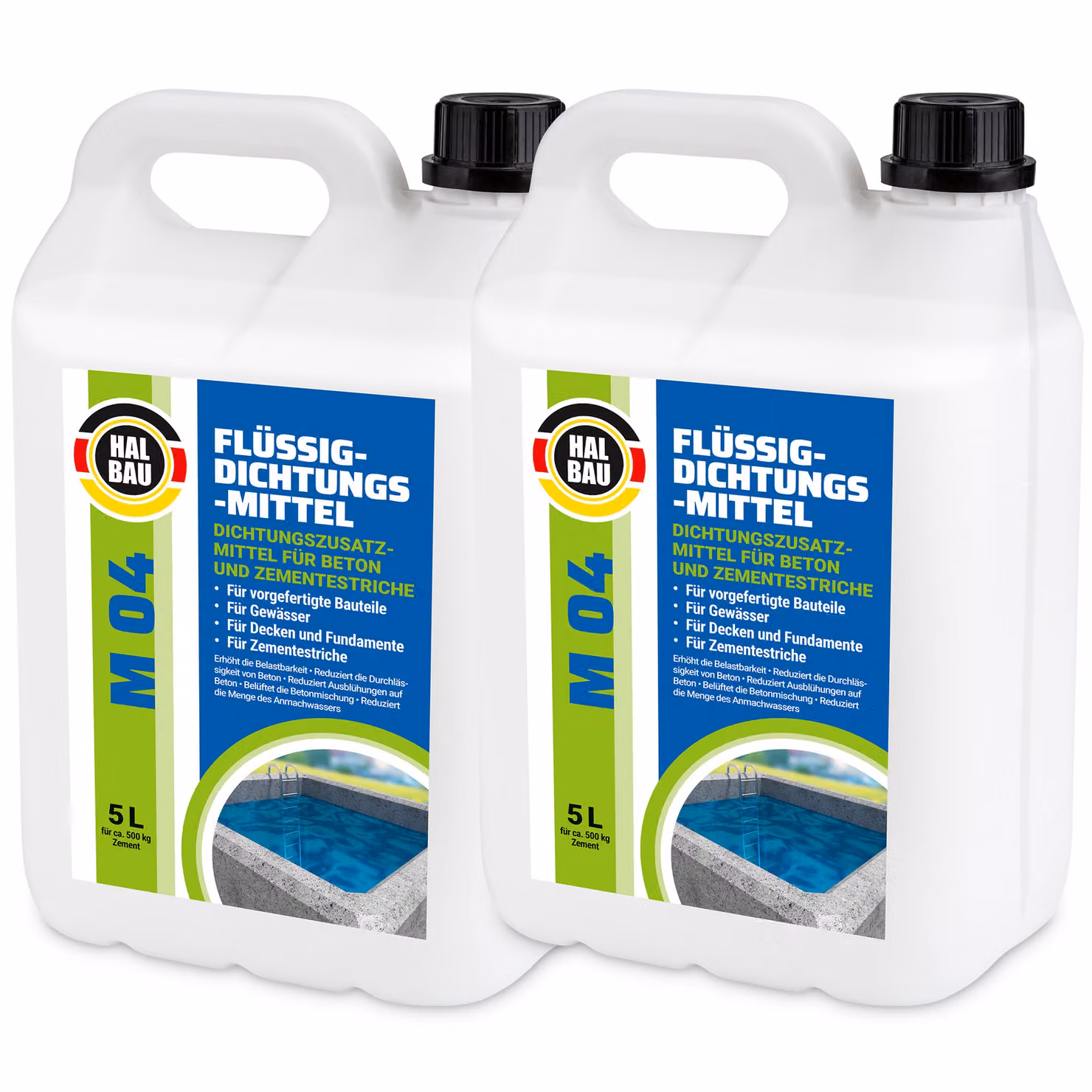 Plastificante Impermeabilizzante Sigillante liquido per calcestruzzo 10 L Massetto cementizio Additivo per malta HALBAU M04