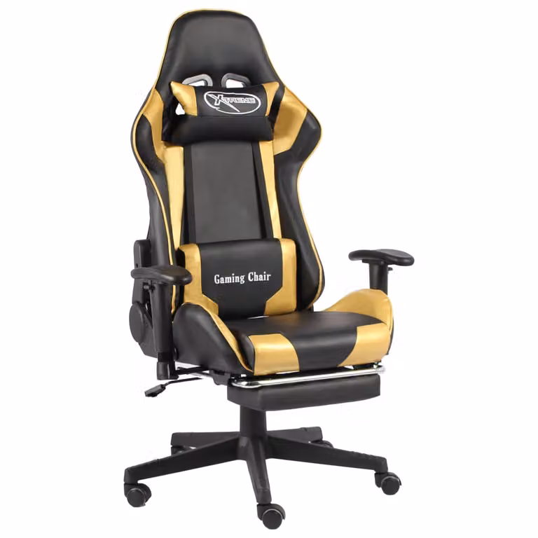 Sedia da gioco con poggiapiedi girevole Golden PVC